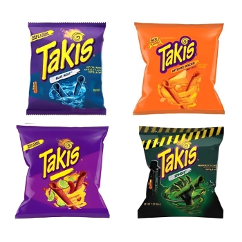 4 x Takis Chips 28g Takis Hero Pack Bundle - Special Edition mit Blue Heat, Zombie, Fuego und Nacho Intense